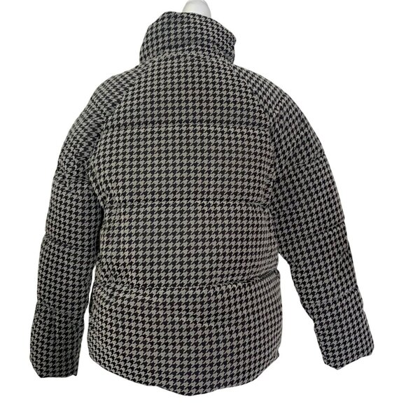Houndstooth Lightweight Puffer Jacket w/ Drawstring Hem Vimyig Womens Size S NWT - Picture 2 of 10